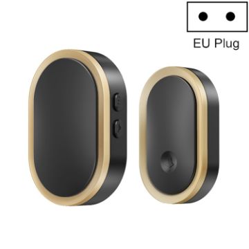 Picture of CACAZI A99 Home Smart Remote Control Doorbell Elderly Pager, Style:EU Plug (Black Gold)